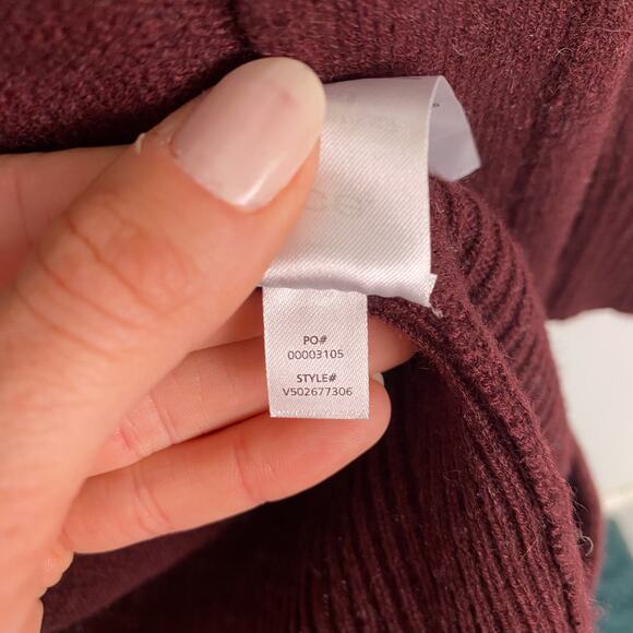 VINCE Boiled Cashmere Cardigan Sweater in Dahlia Wine XS - Picture 8 of 9